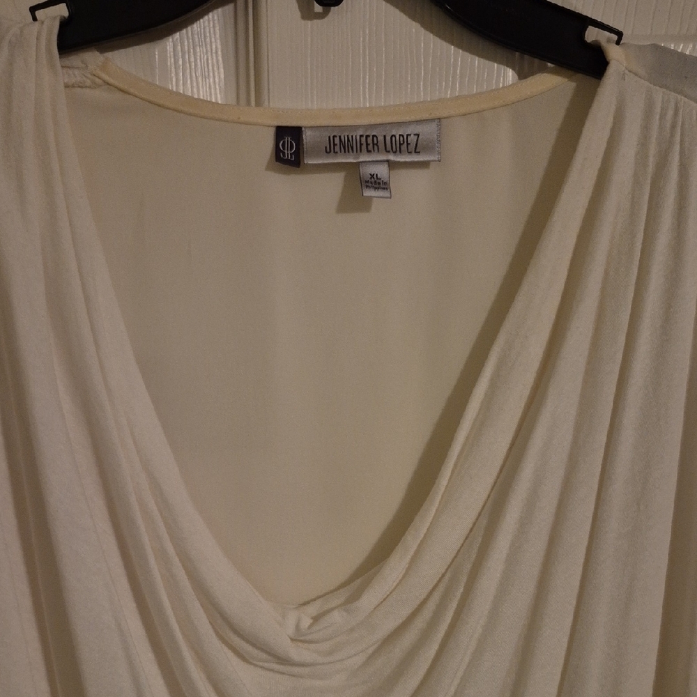 Jennifer Lopez Cream Drape Top